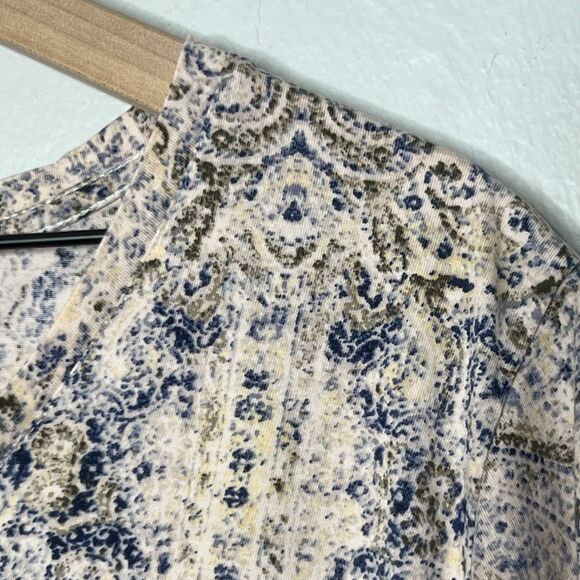 J.Jill PureJill Womens PJ Pima Ellipitical Tee XL Pink‎ V-neck Paisley Lounge - Picture 8 of 8